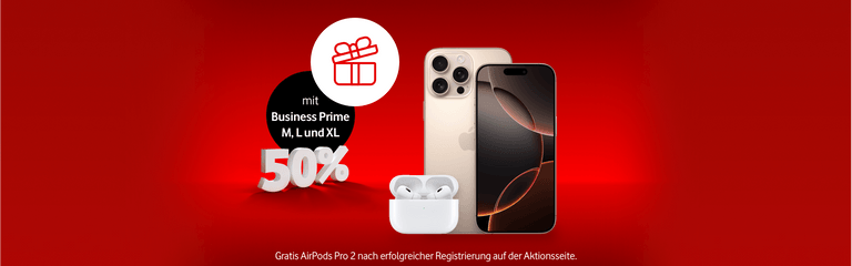 Abbildung des iPhone 16 Pro mit AirPods 2 Pro