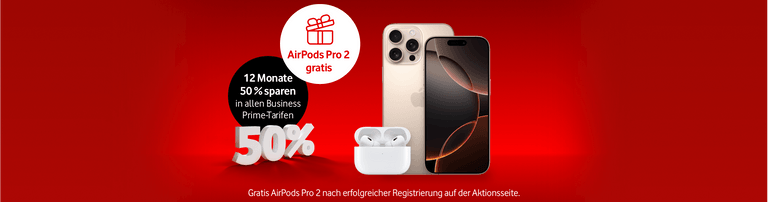 Abbildung des iPhone 16 Pro mit AirPods 2 Pro