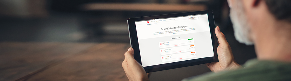 Störungstracker auf dem Tablet